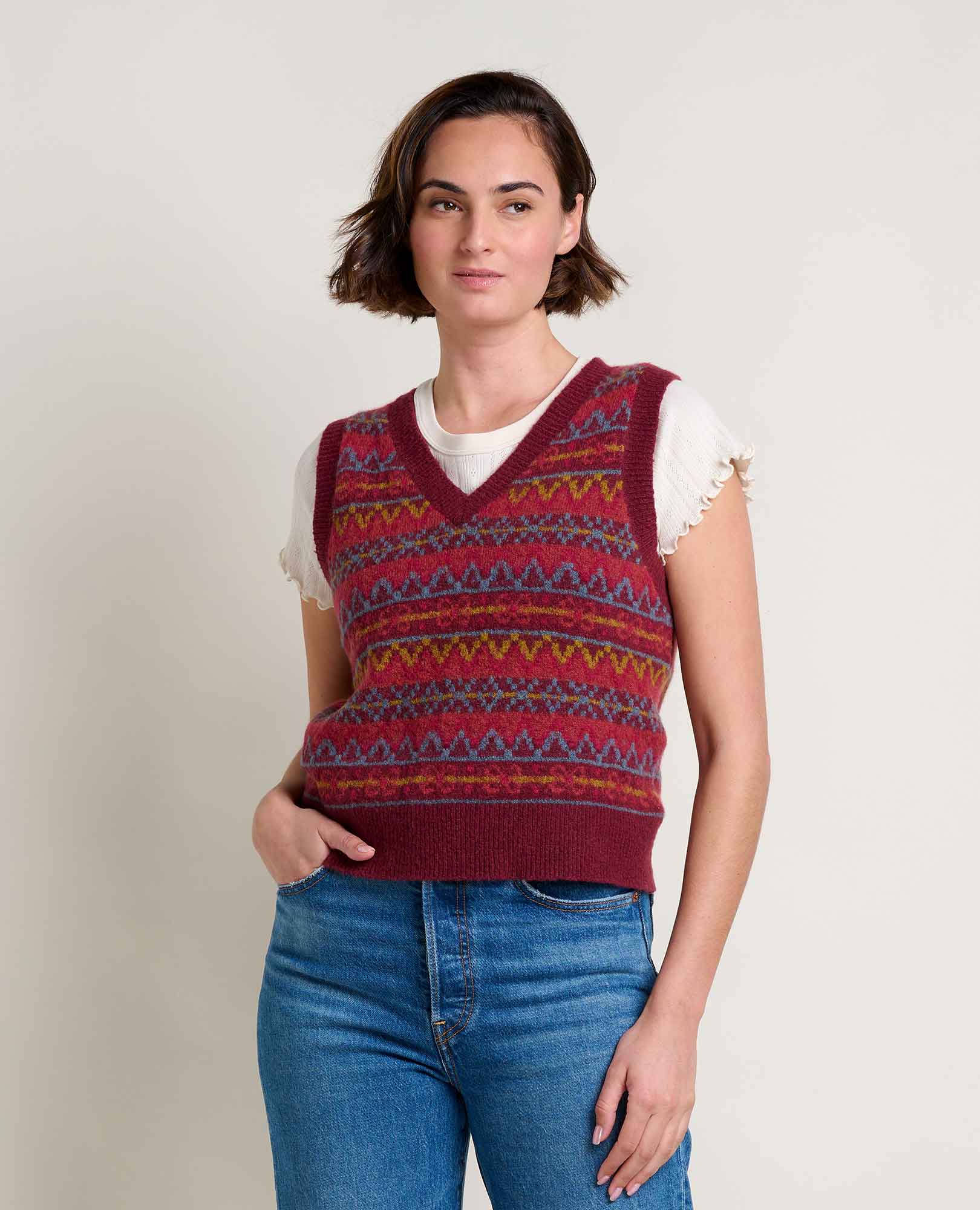 Women's Wasatch V-Neck Wool Sweater Vest Soft, Never Itchy – Toad&Co