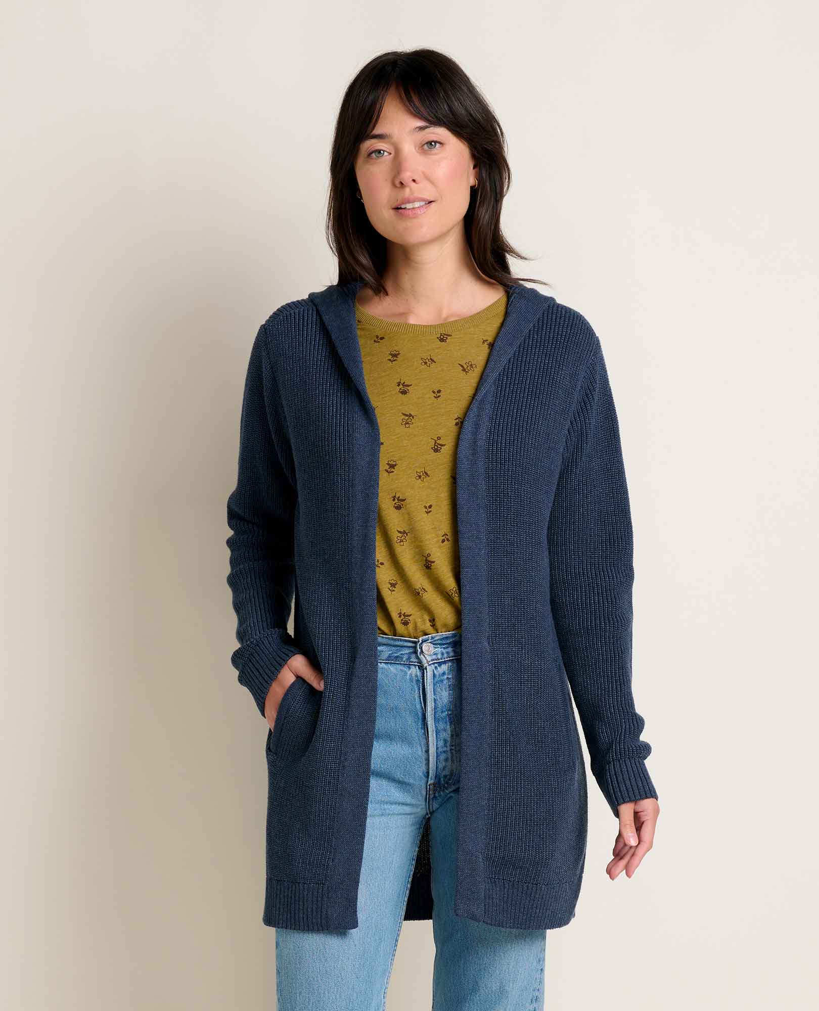 Moss Point Open Front Cardigan Sweater with Hood Toad&Co
