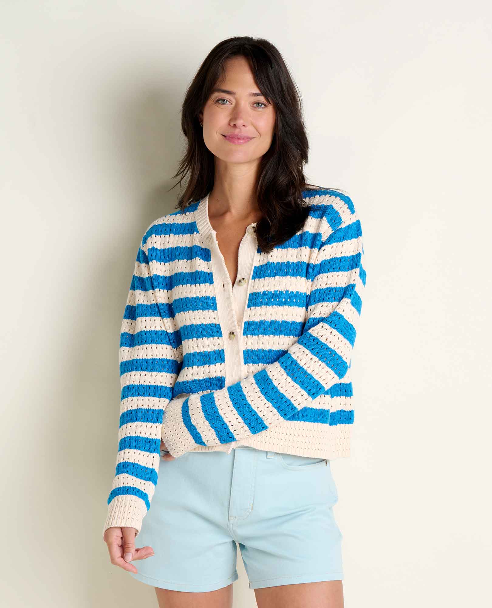 Bianca Pointelle Cardigan | Recycled Cotton Knit Sweater – Toad&Co