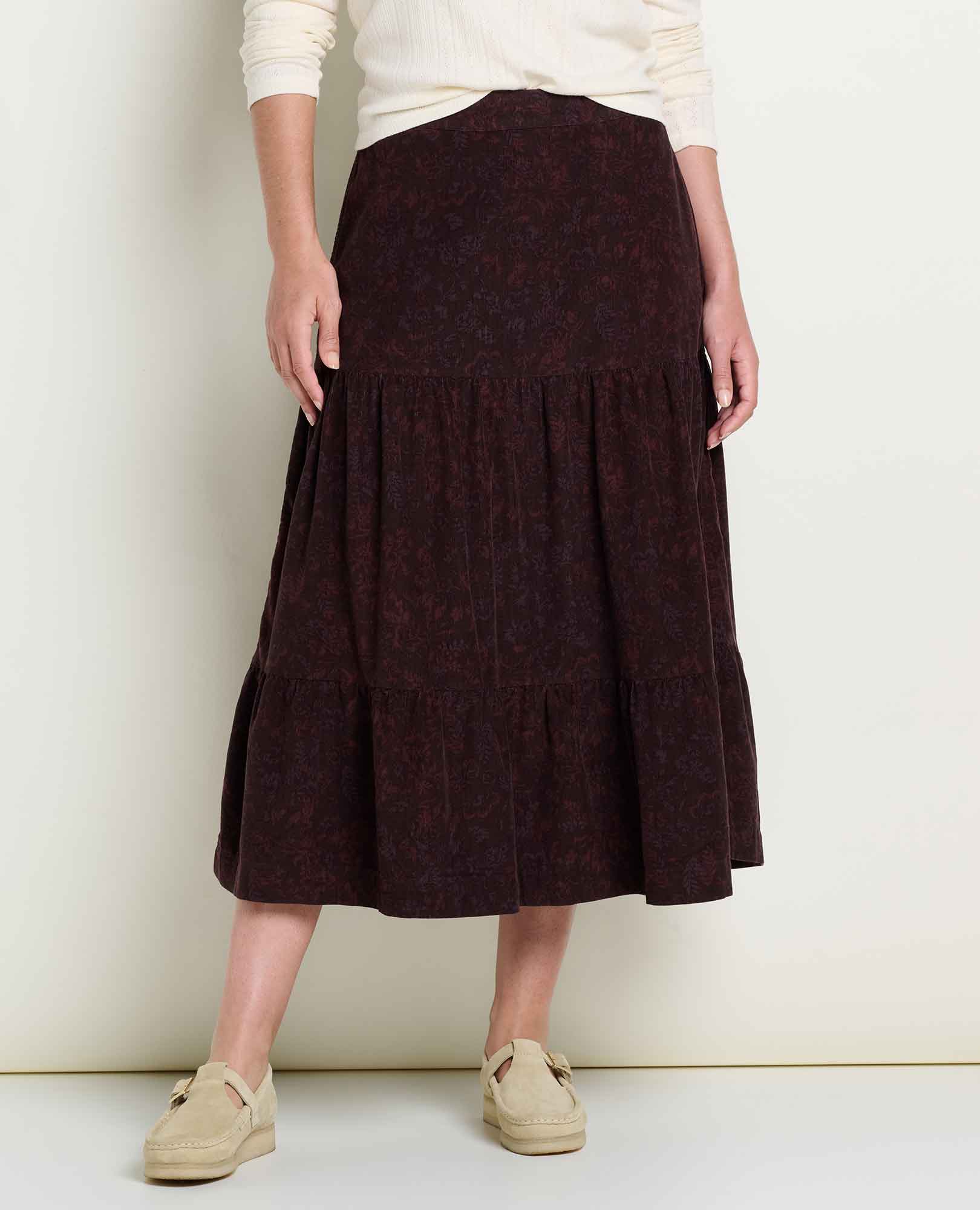 Cattail Corduroy Tiered Midi Skirt | Toad&Co