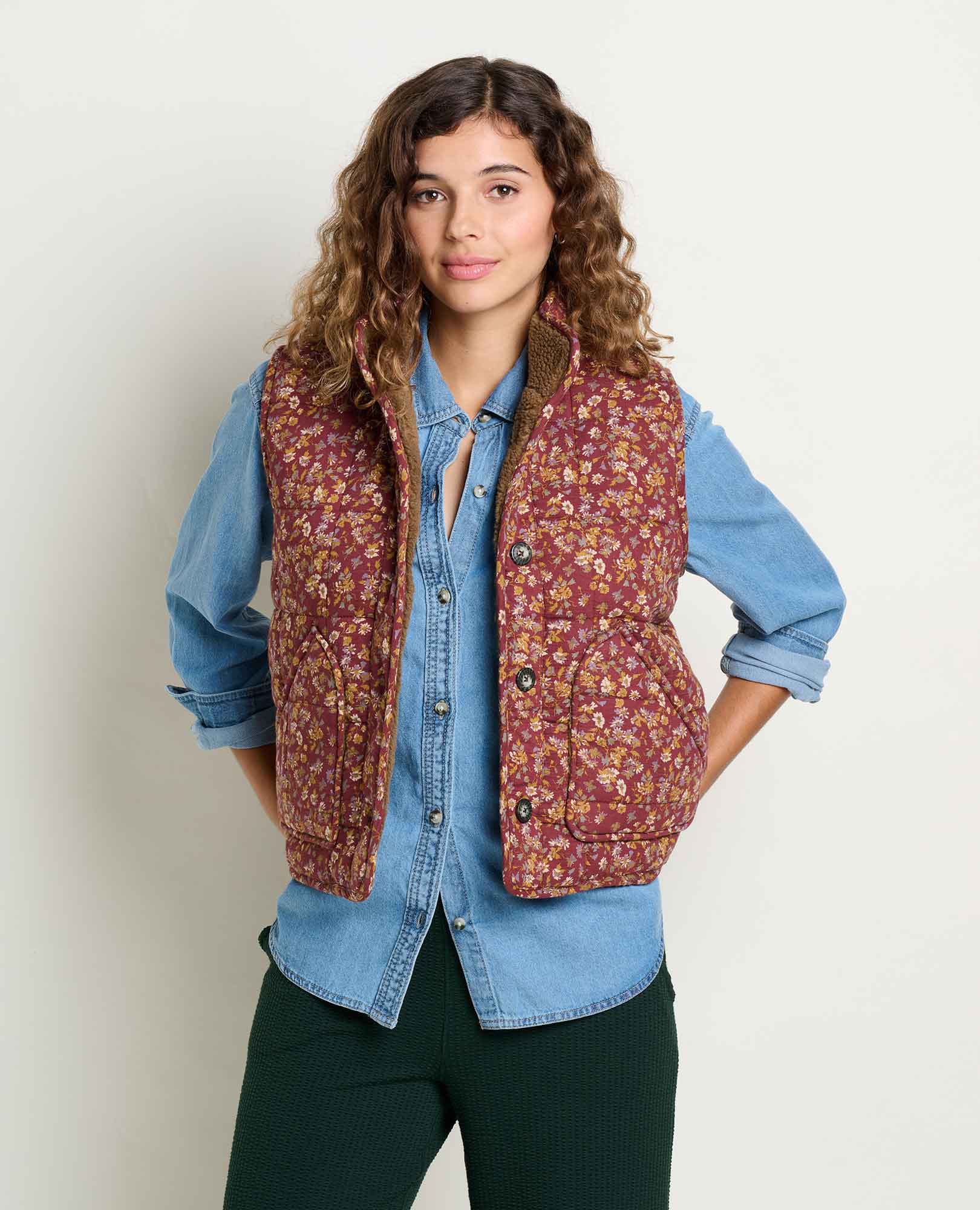【美品】GPG-519 Moco Moco Vest Manzana Sherpa-Lined Quilted Vest | Toad&Co
