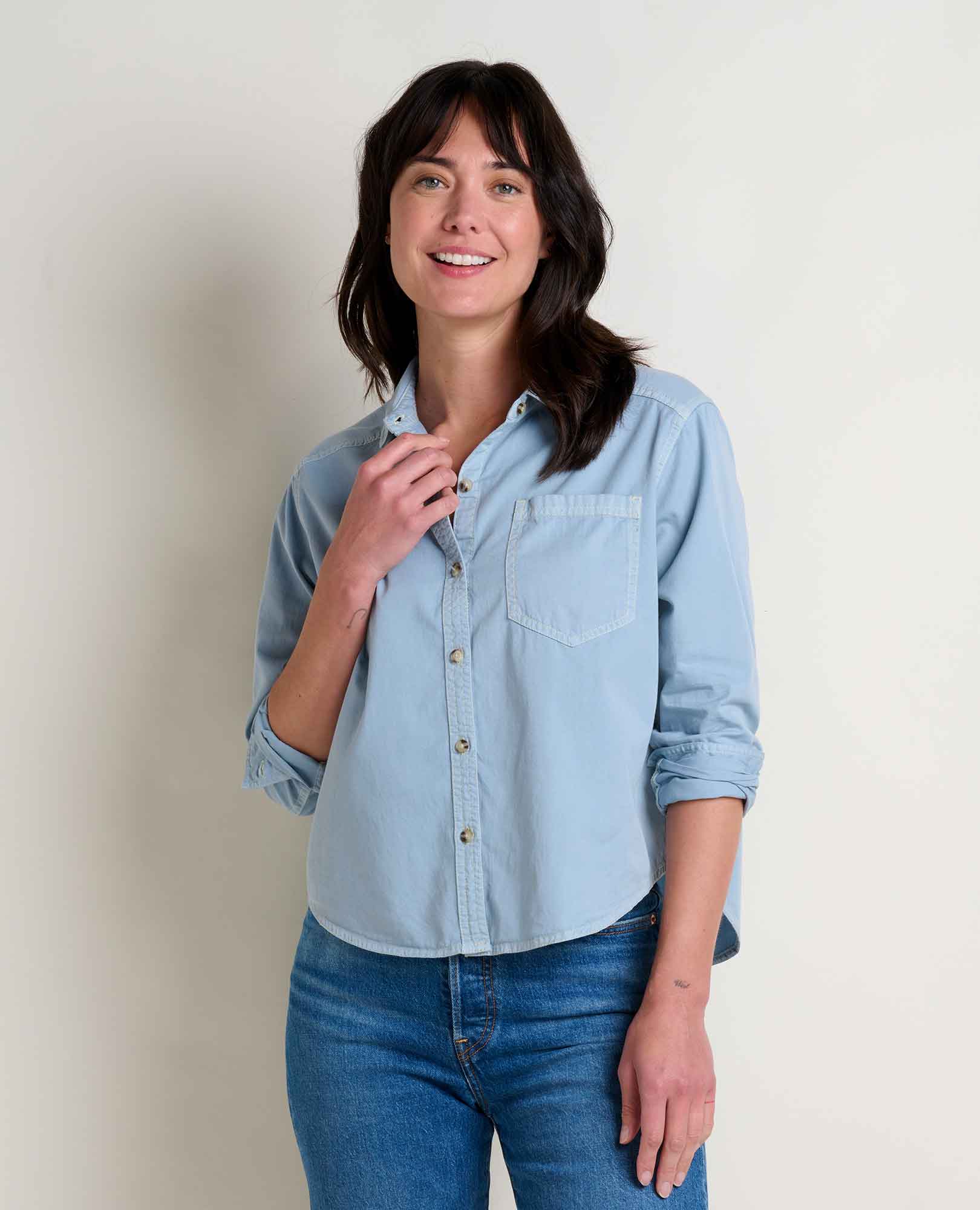 boxy dress shirt women Boxy Button-Down Shirt