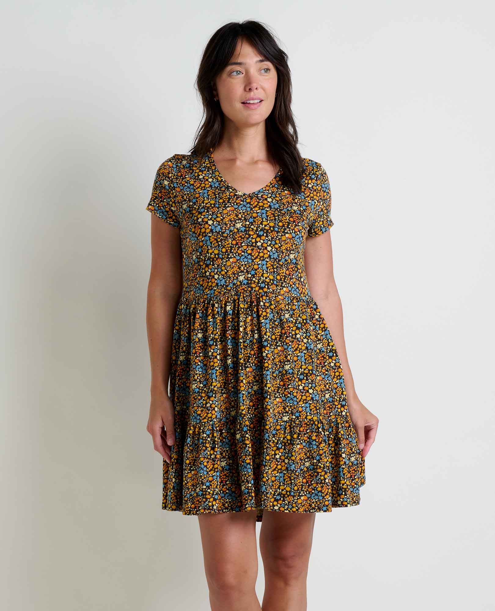 Marley Tiered Short Sleeve Dress | Toad&Co Marley Tiered Short Sleeve Dress | Toad&Co