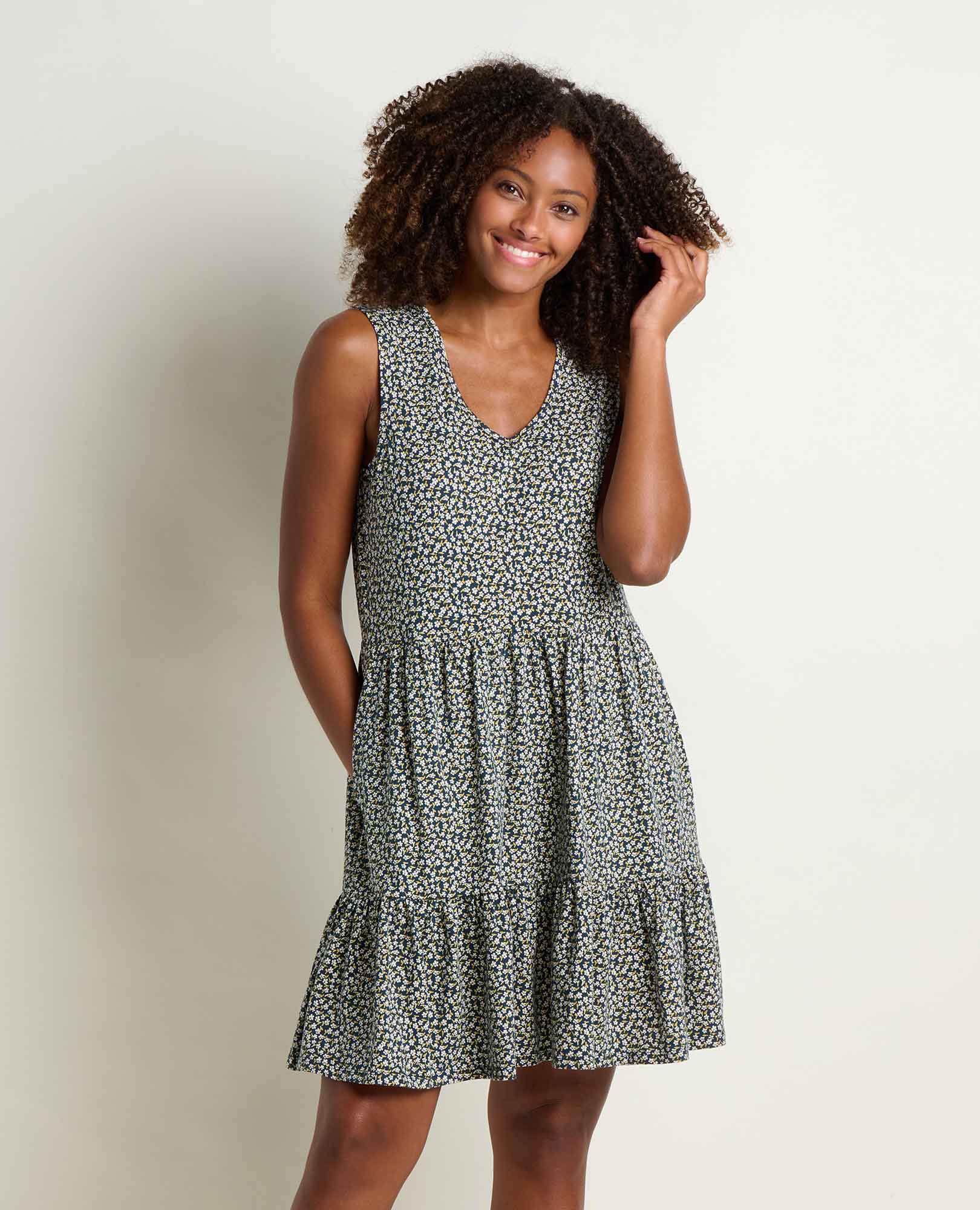 Marley Tiered Tank Dress Midnight Print / S