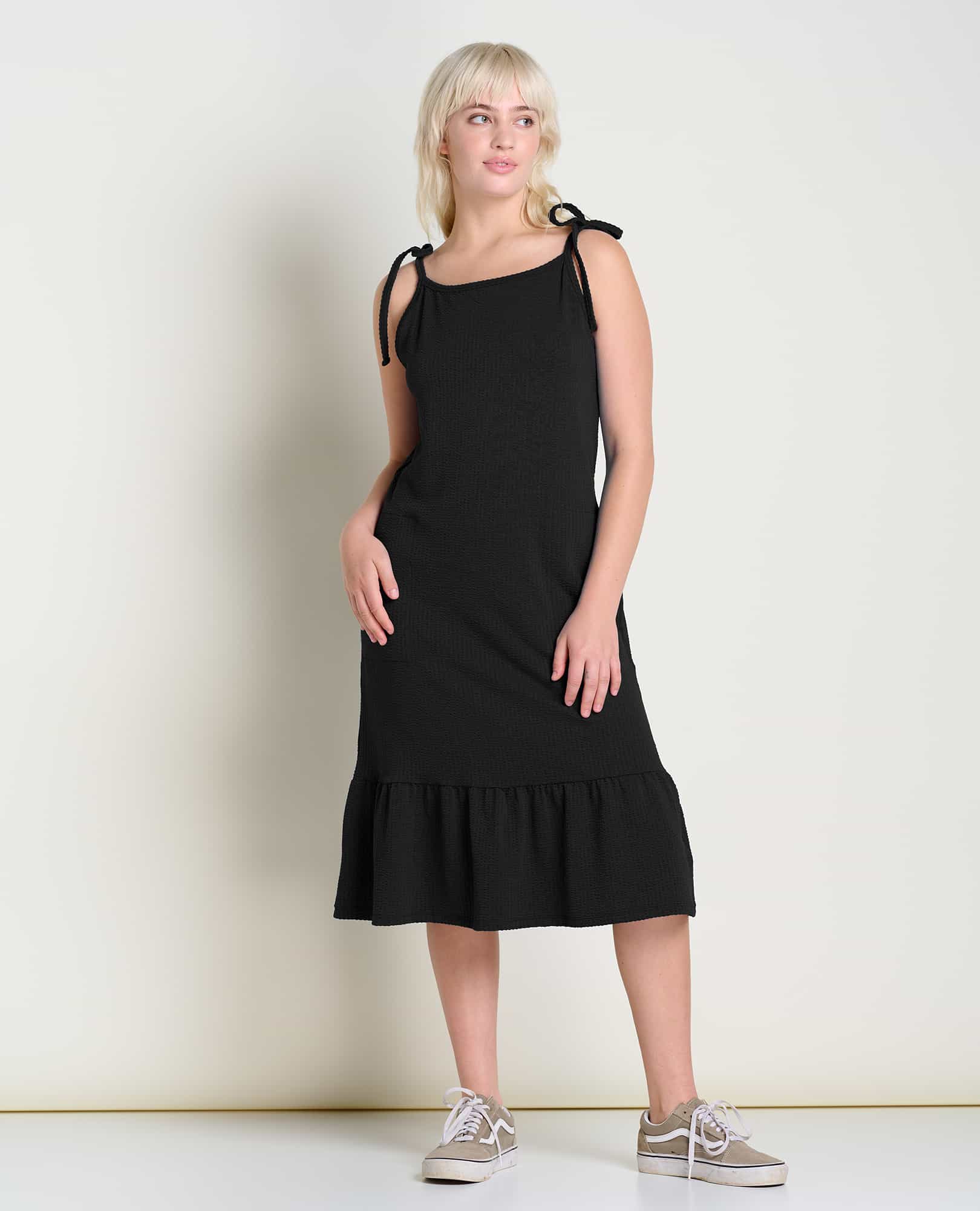 Dandelion Midi Dress Black Texture / L Dandelion Midi Dress Black Texture / L