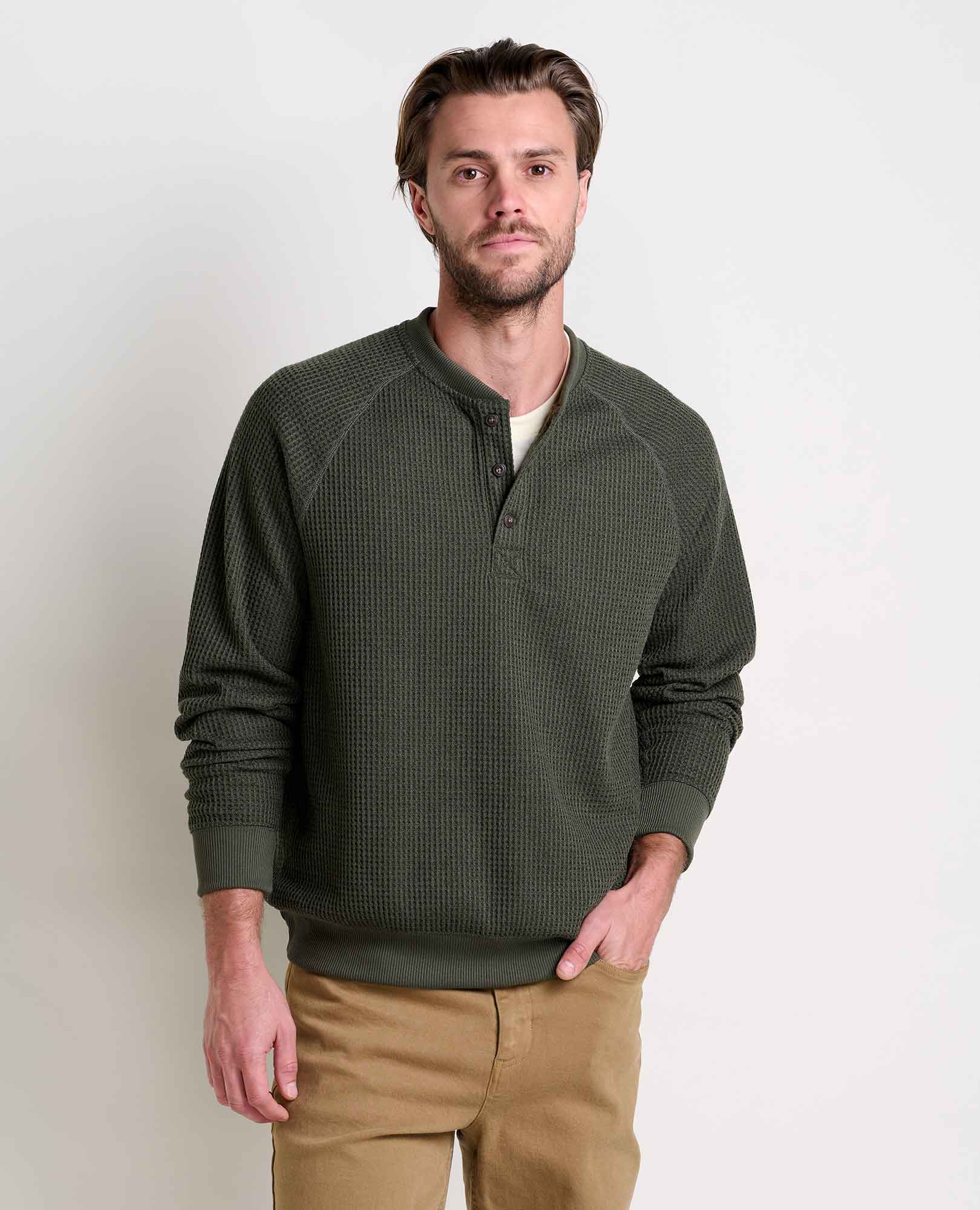 Bitterroot Waffle Knit Henley Recycled Polyester by Toad&Co