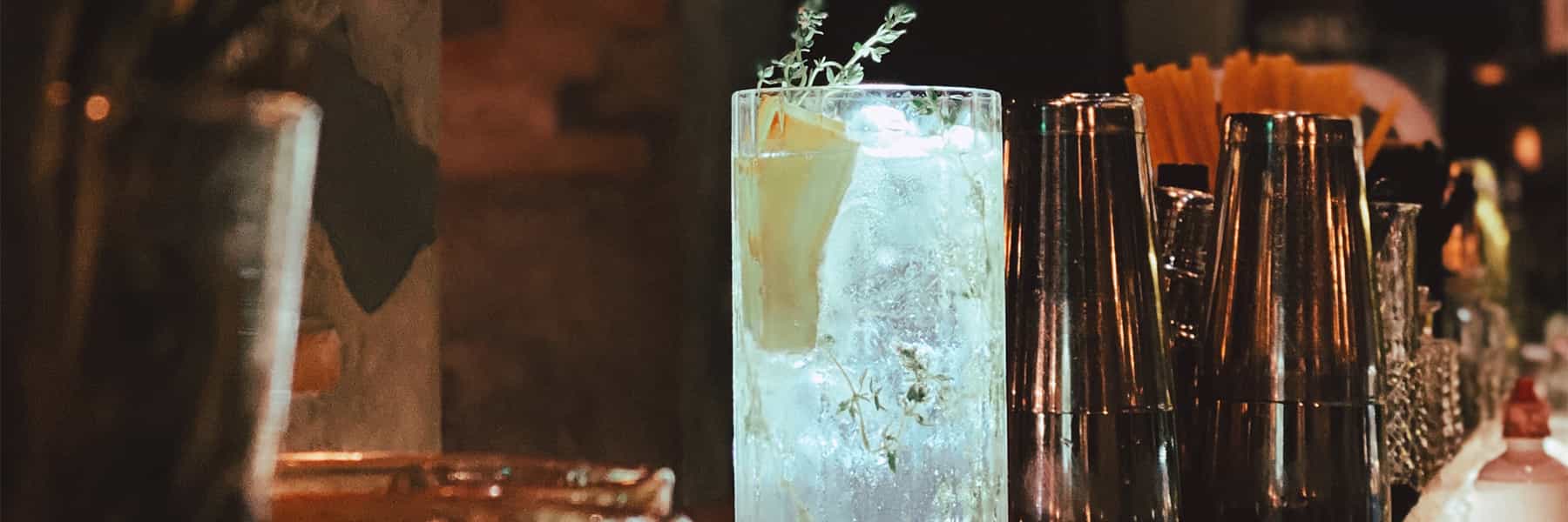 A Cocktail at an Airport Bar