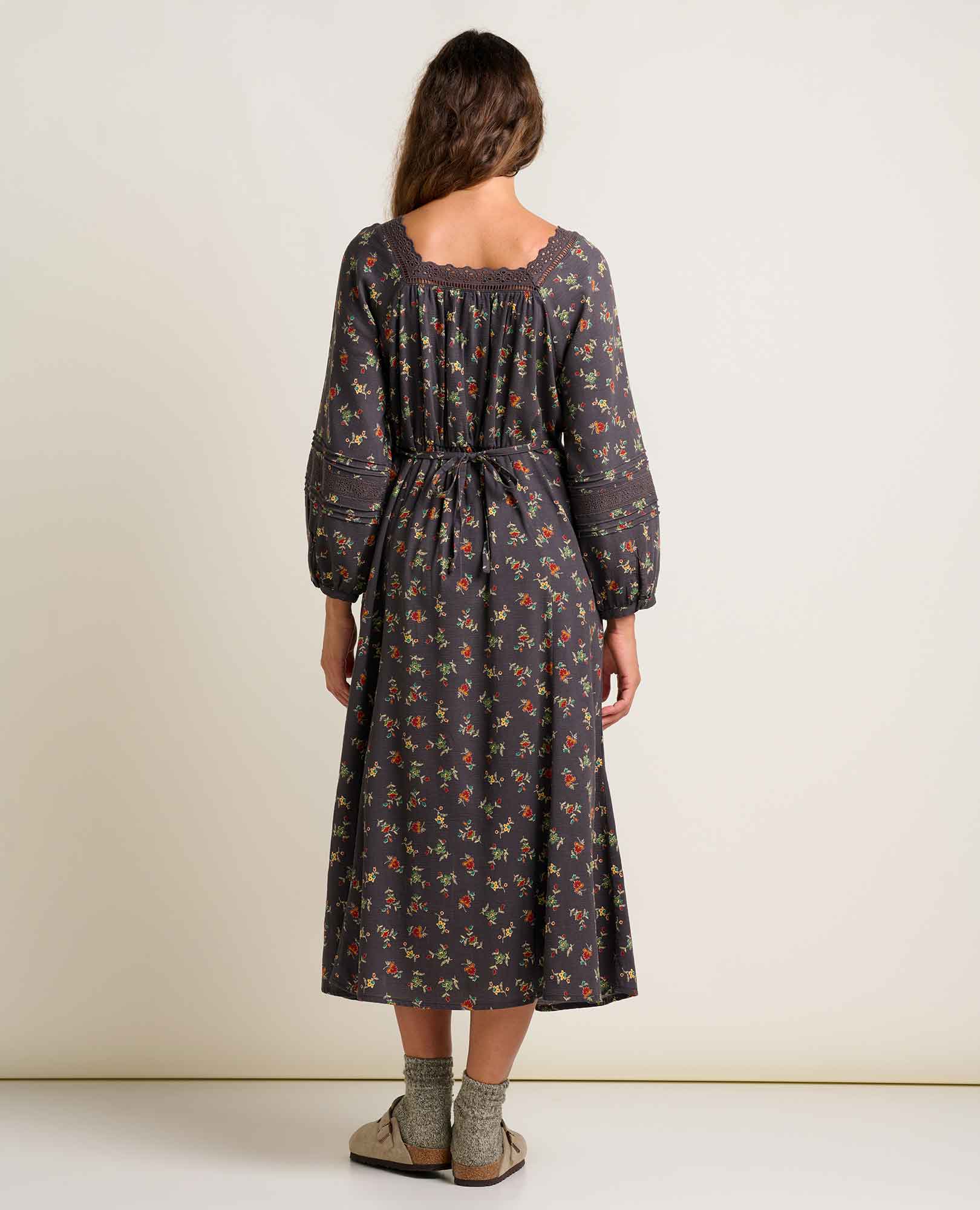 Toad & Co Manzana Square Neck Long Sleeve Dress - Soot Graphic Print - XL Toad & Co Manzana Square Neck Long Sleeve Dress - Soot Graphic Print - XL