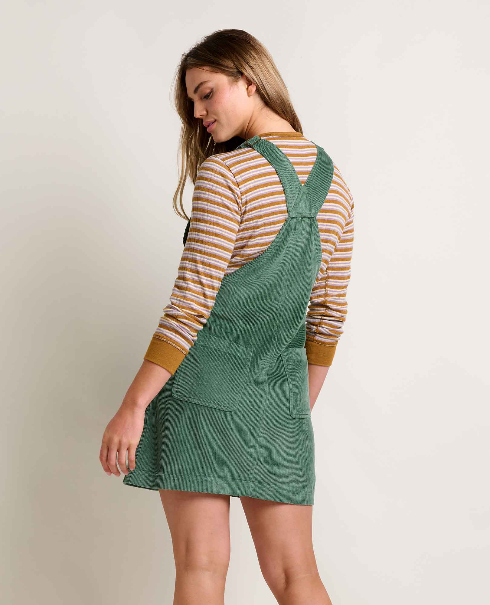 Corduroy Jumper Overall Dress Womens Womens Green Solid Corduroy Overall Dress With Front Pockets Green M Corduroy Jumper Overall Dress Womens Womens Green Solid Corduroy Overall Dress With Front Pockets Green M