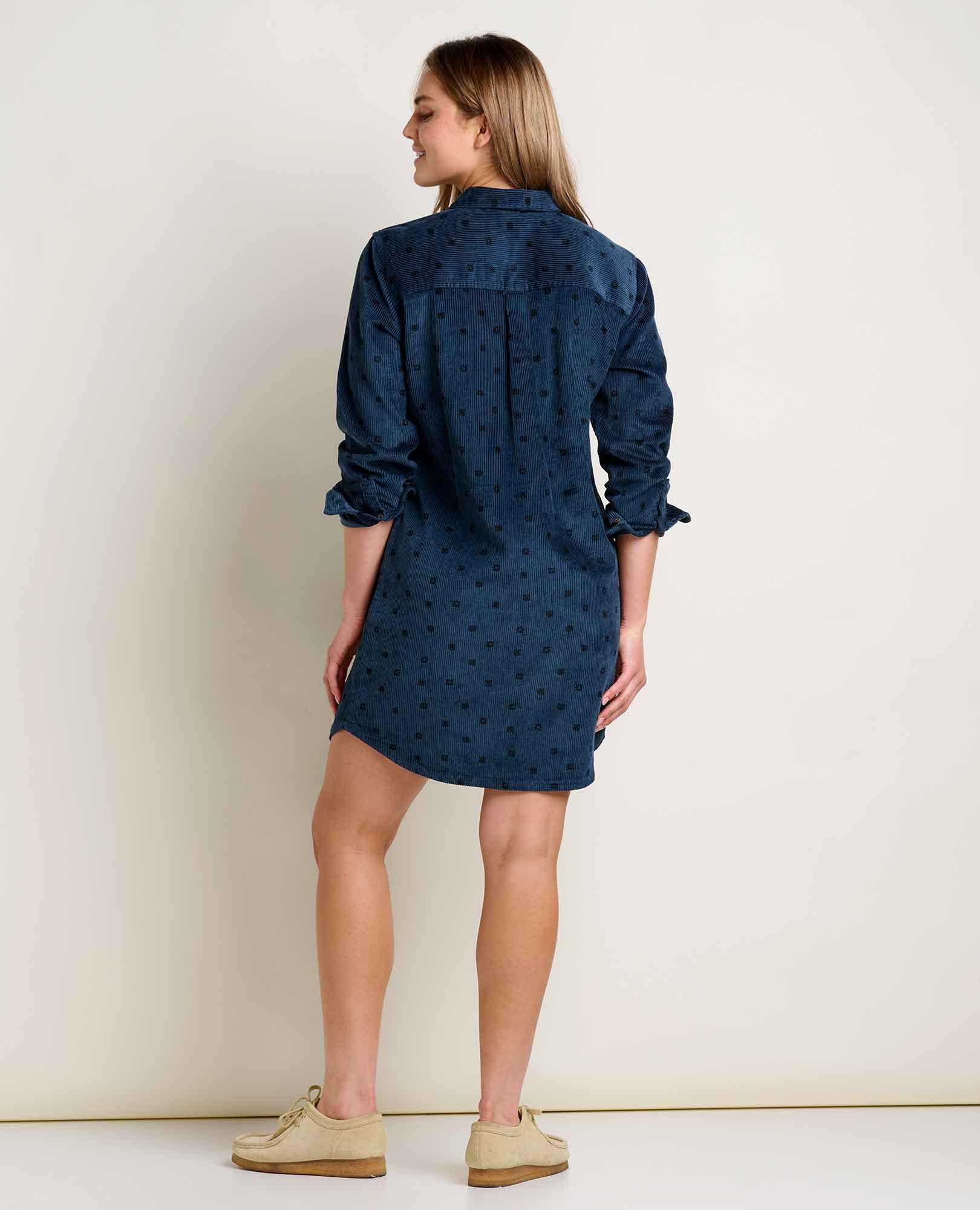 Toad & Co Cascadia Popover Long Sleeve Dress - Midnight Geo Print - XS Toad & Co Cascadia Popover Long Sleeve Dress - Midnight Geo Print - XS