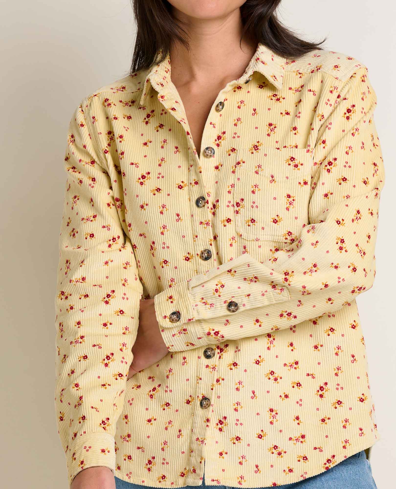 Toad & Co Cascadia Long Sleeve Shirt - Barley Floral Print - XS Toad & Co Cascadia Long Sleeve Shirt - Barley Floral Print - XS