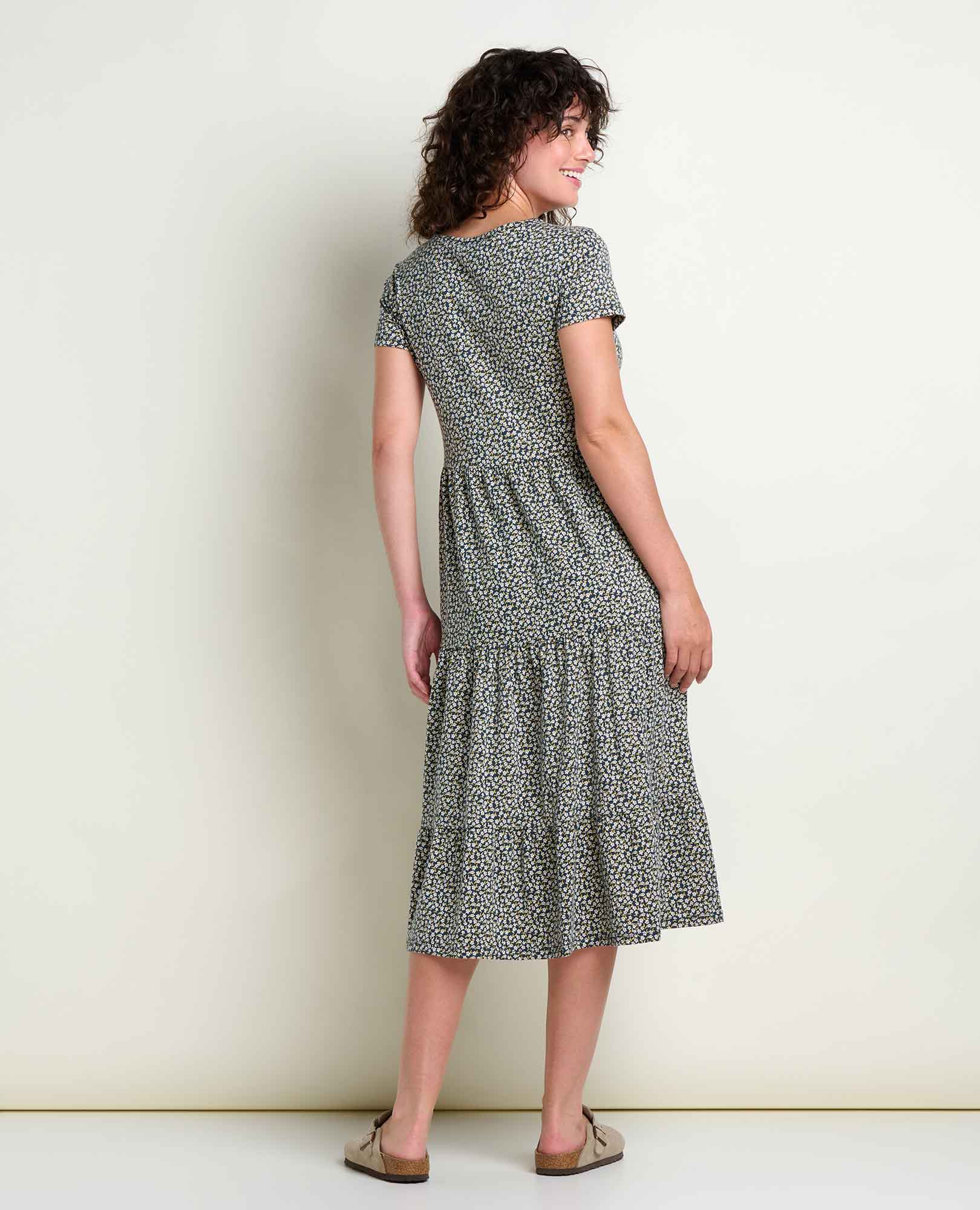 Marley Tiered Midi Dress Midnight Print / S