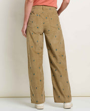 Women's Coaster Corduroy Wide Leg Pant Embroidered