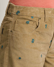 Women's Coaster Corduroy Wide Leg Pant Embroidered