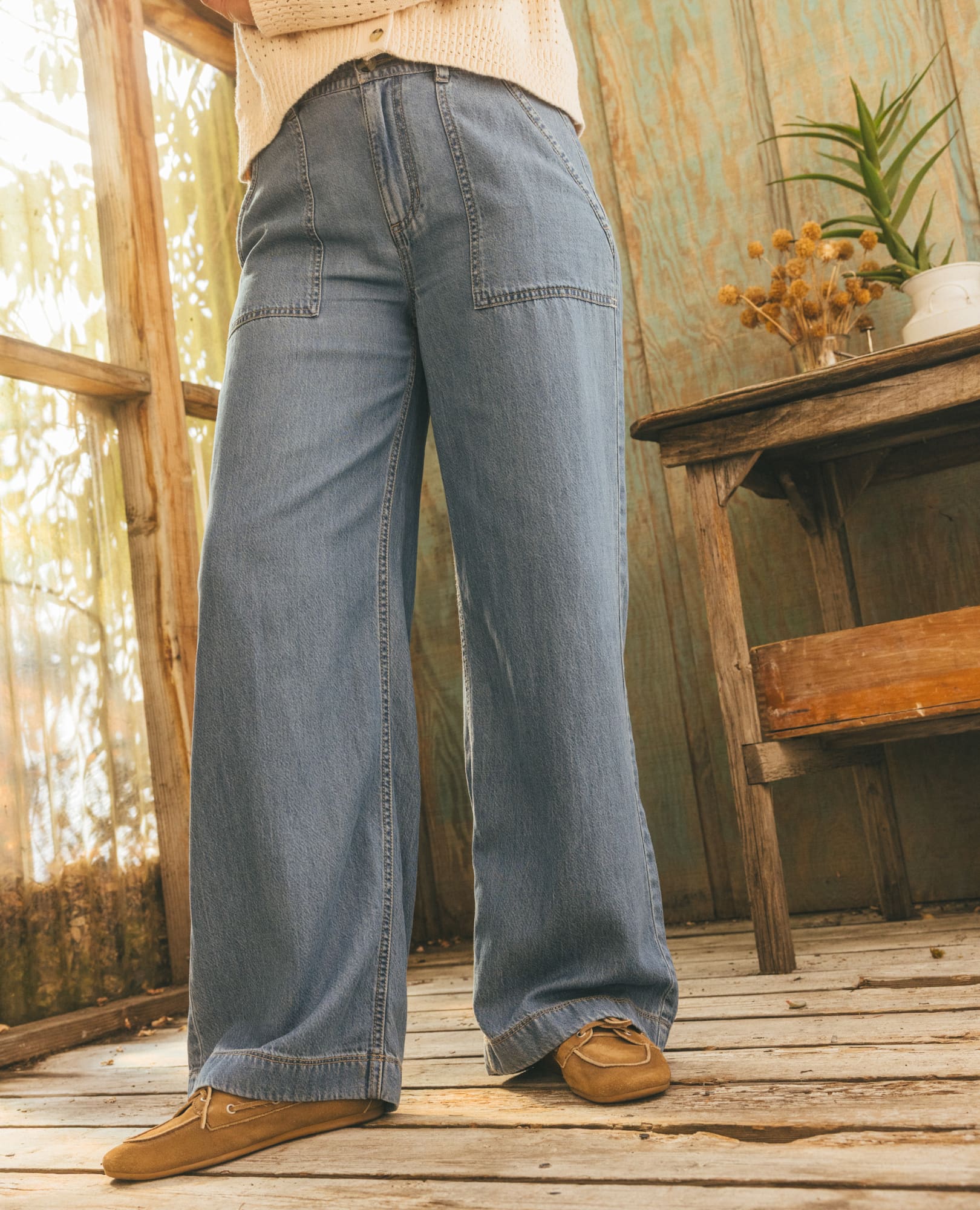 Women's Piñon Soft Denim Wide Leg Pant | Toad&Co