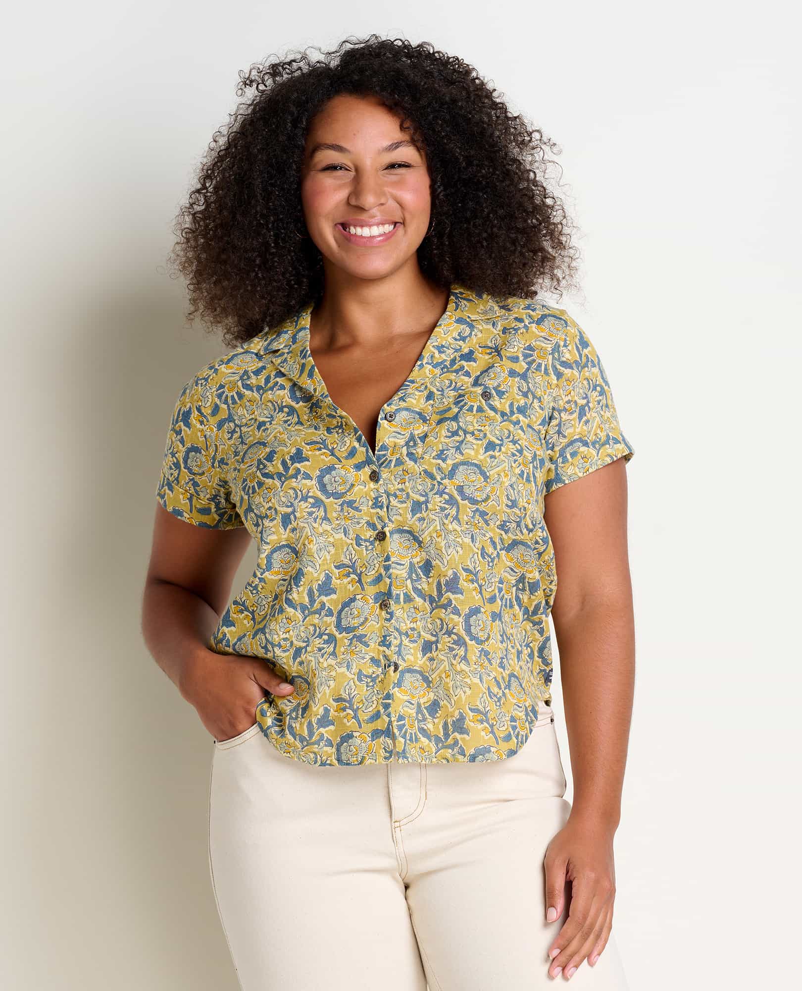 File:Work Outfit- Short Sleeved Cardigan, Floral Print Blouse