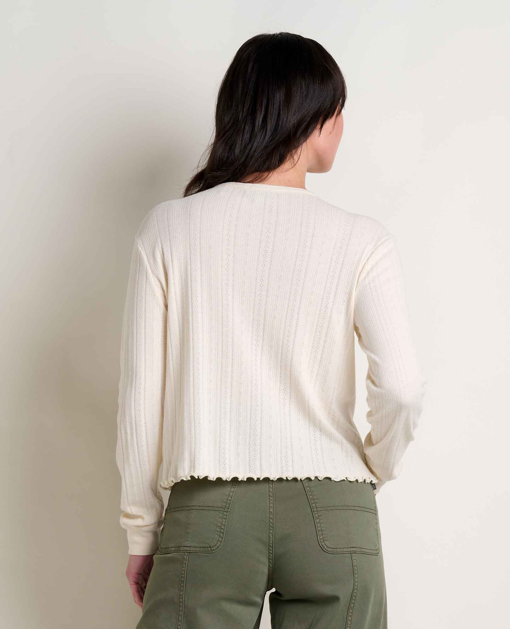 Foothill Pointelle Long Sleeve Crew