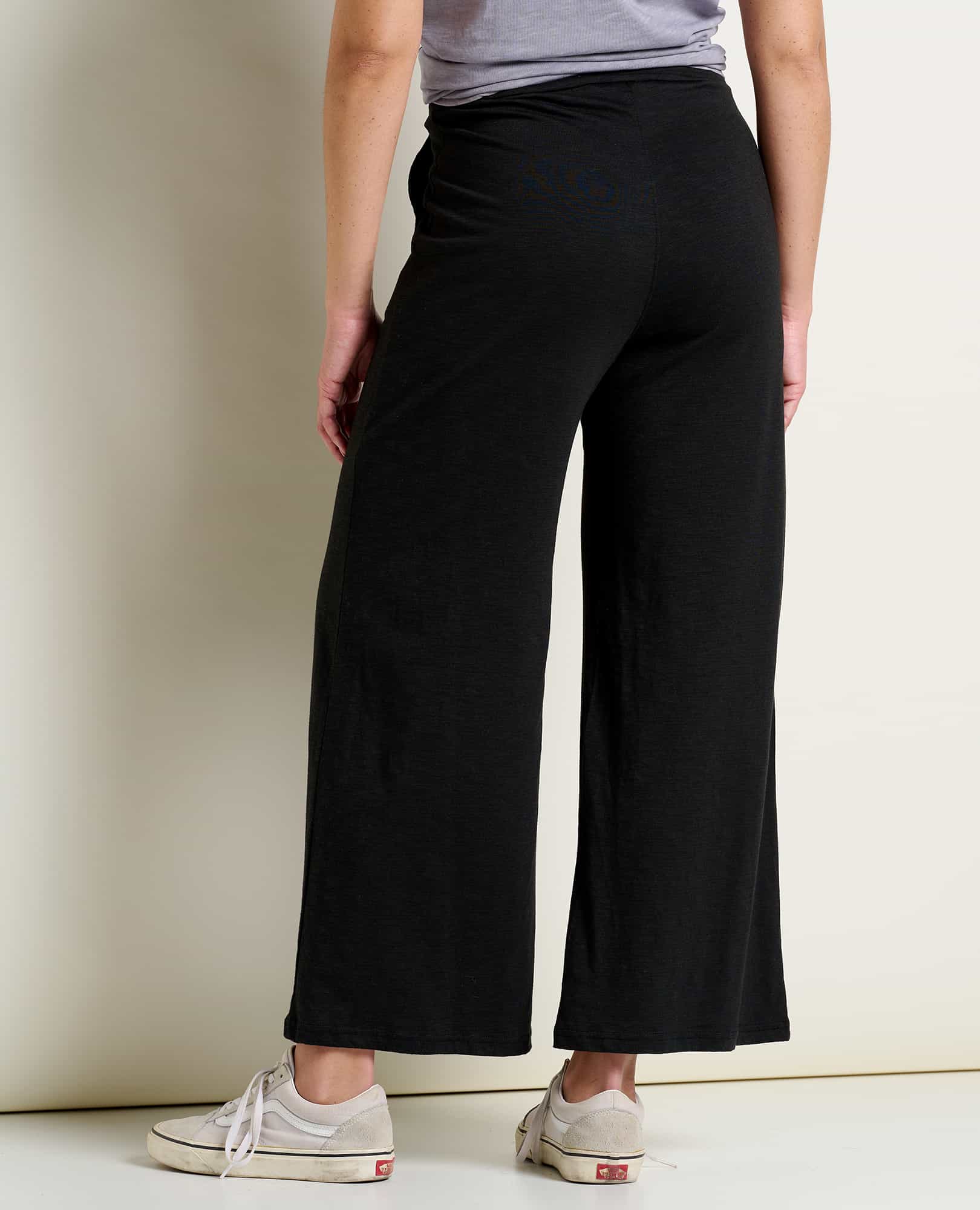 Women's High-Rise Wide Leg Linen Pull-On Pants - A New Day™ Black XS