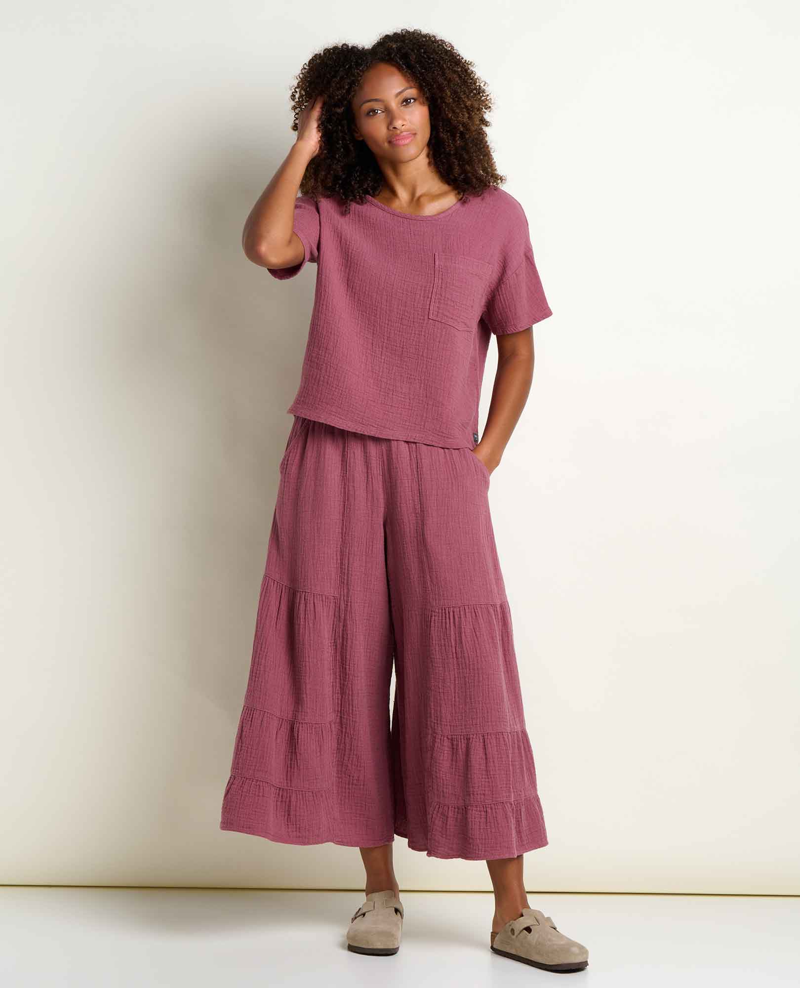 Tate Double Weave Palazzo Pant | Flowy & Wide Leg | Toad&Co