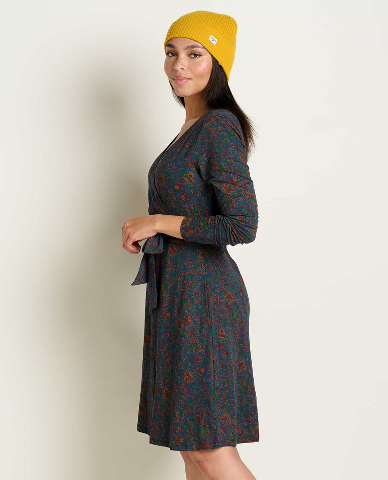 Cue Wrap Long Sleeve Dress