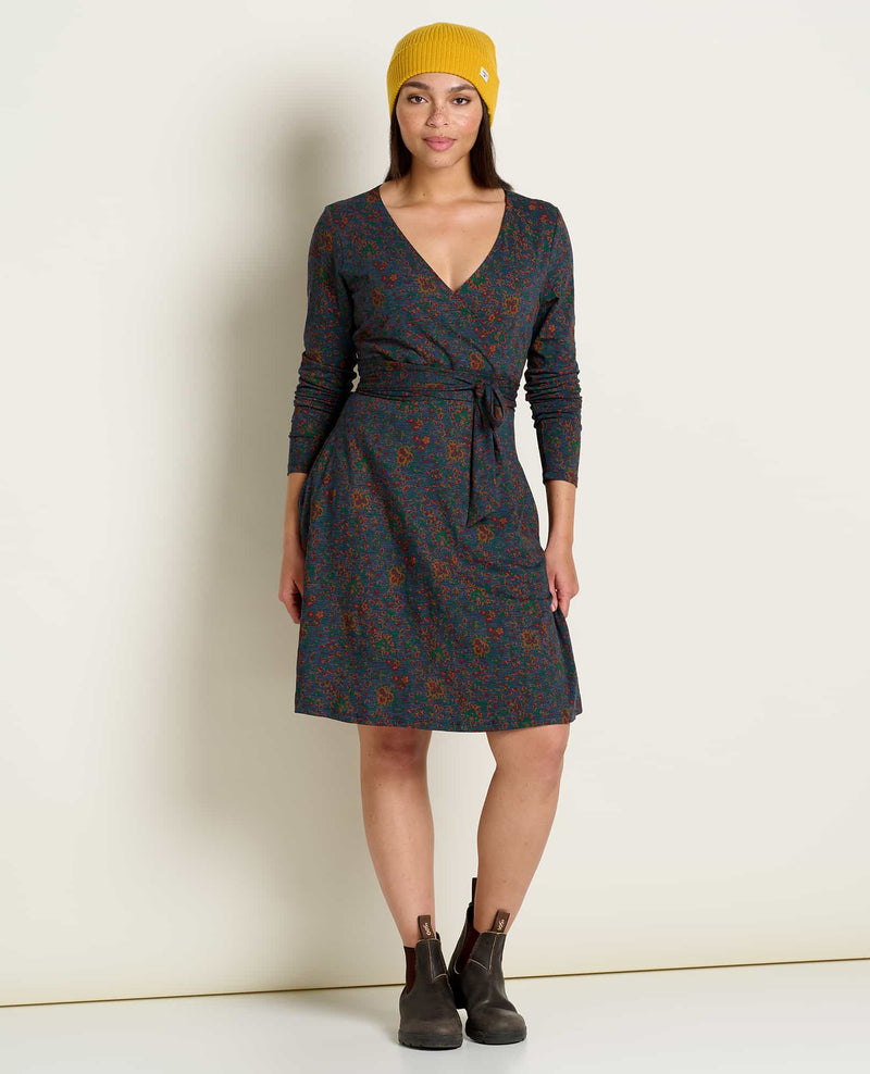 Cue Wrap Long Sleeve Dress