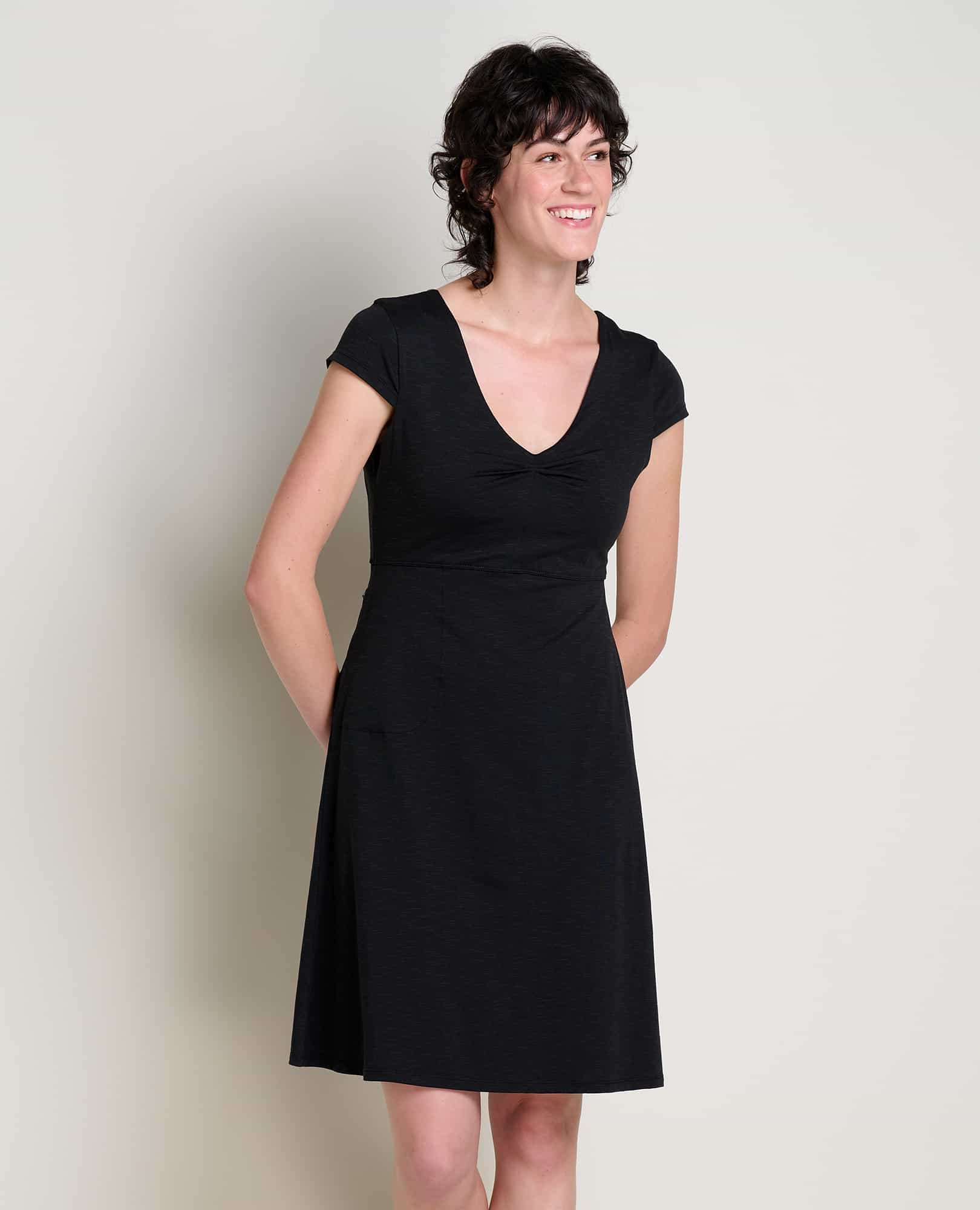 Toad&Co Women's Cue Wrap Dress Black L
