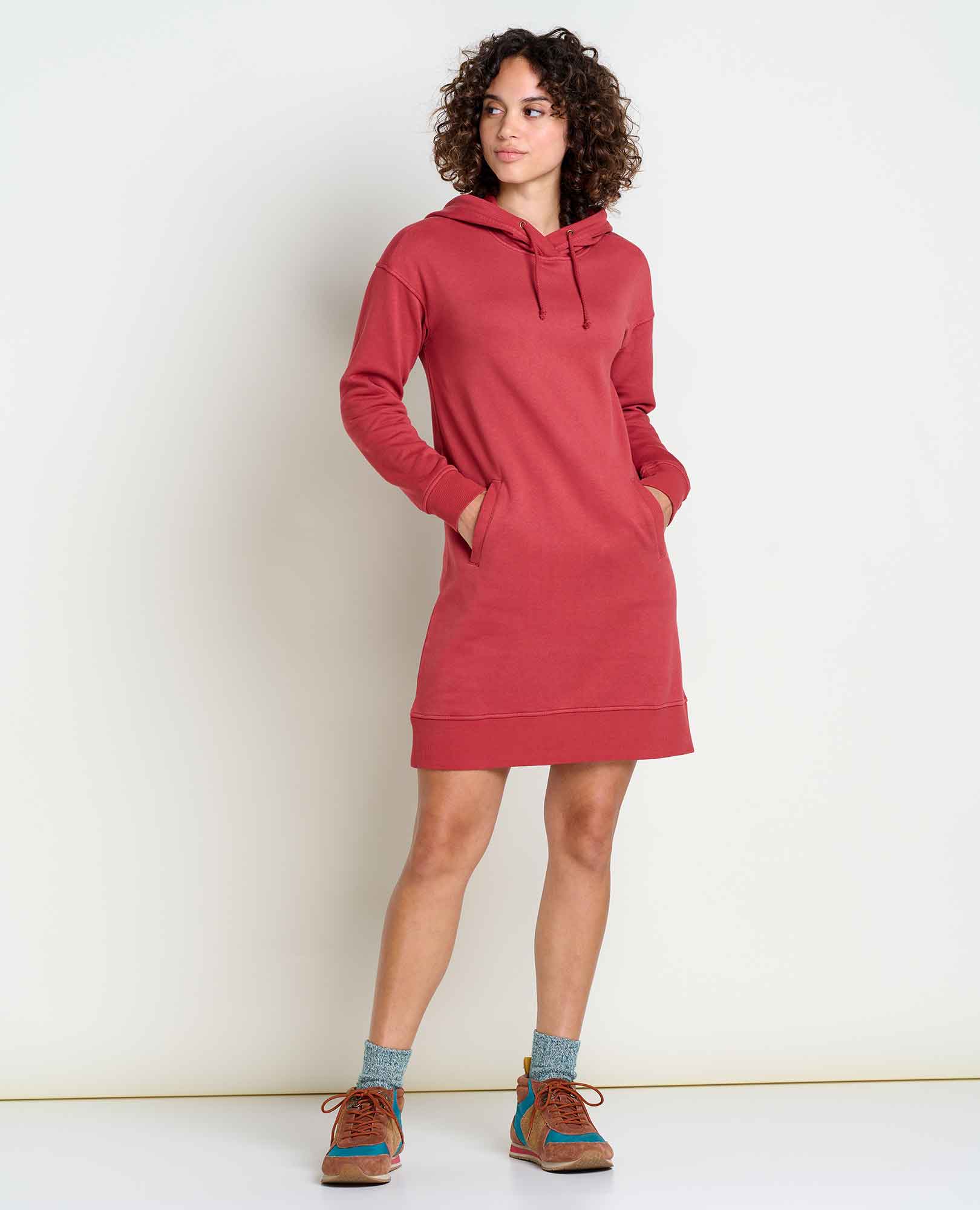 red hooded sweater dress Red Hooded Maxi Dress, Oversized Winter Hoodie, Plus Size Dress Iren