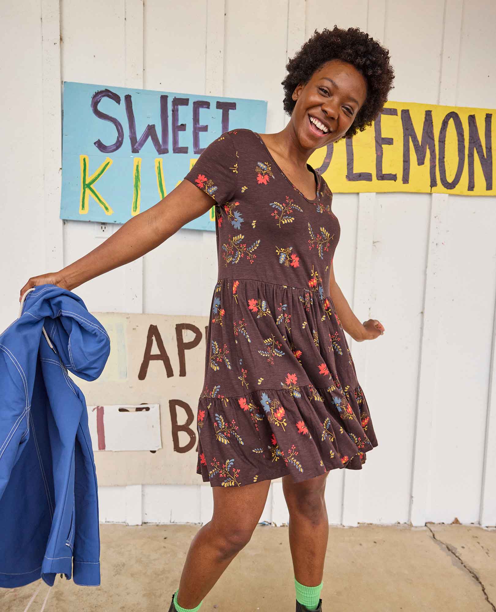 tiered short sleeve dress Toad & Co Whirlwind Tiered Short Sleeve Dress