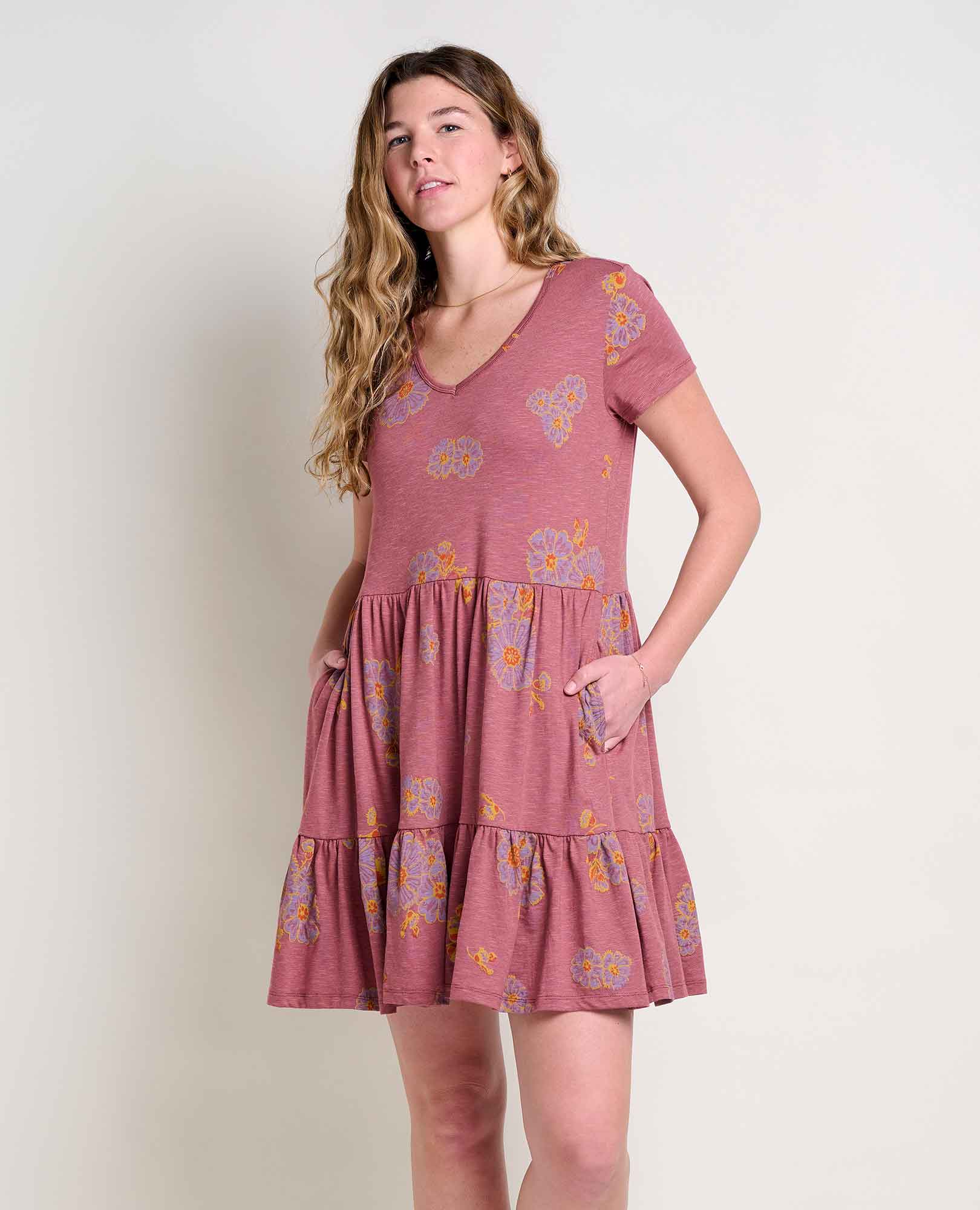 Toia Tiered Side Button Dress