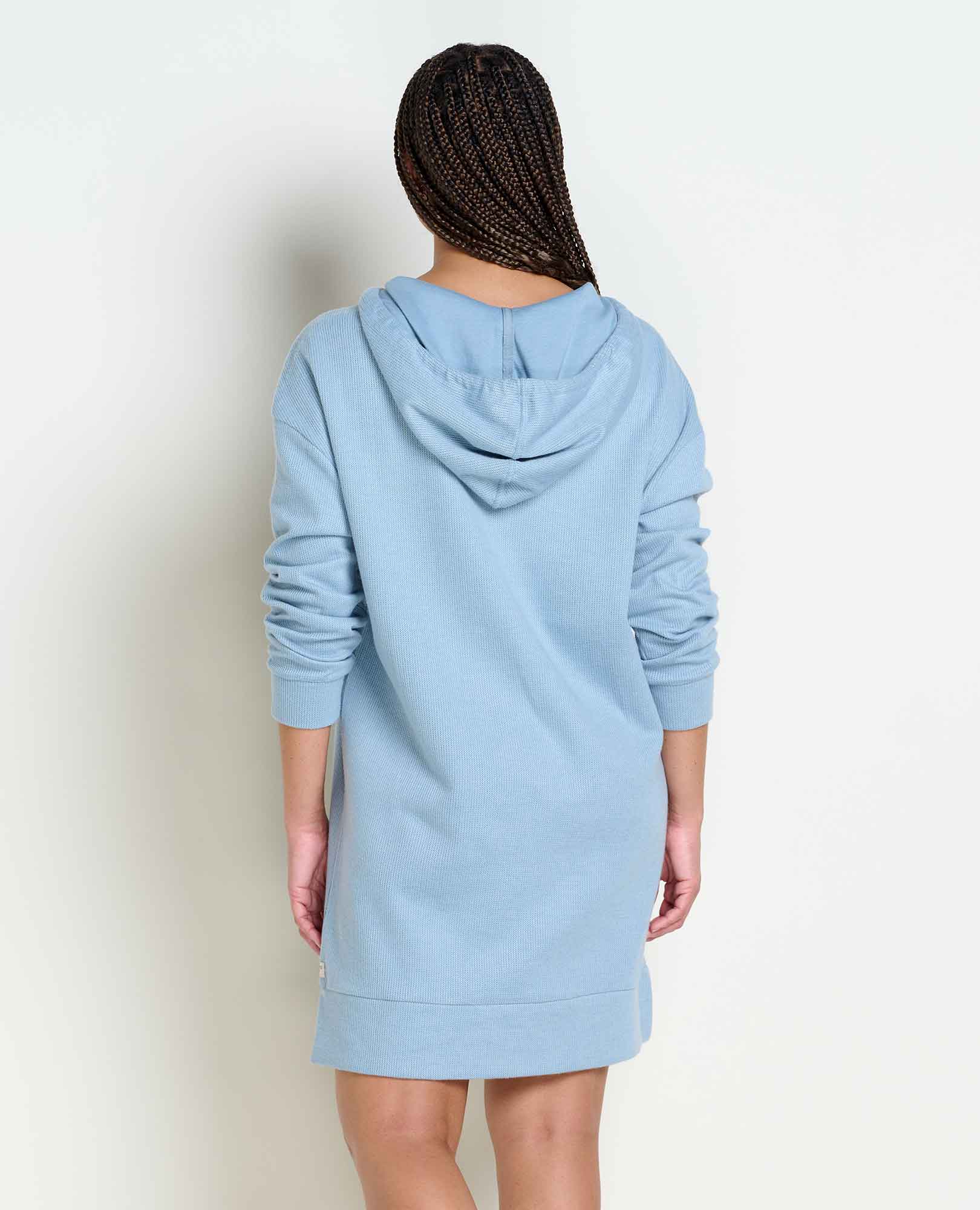 Toad&Co Byrne Hooded Dress Women's Dress Weathered Blue : XS Toad&Co Byrne Hooded Dress Women's Dress Weathered Blue : XS
