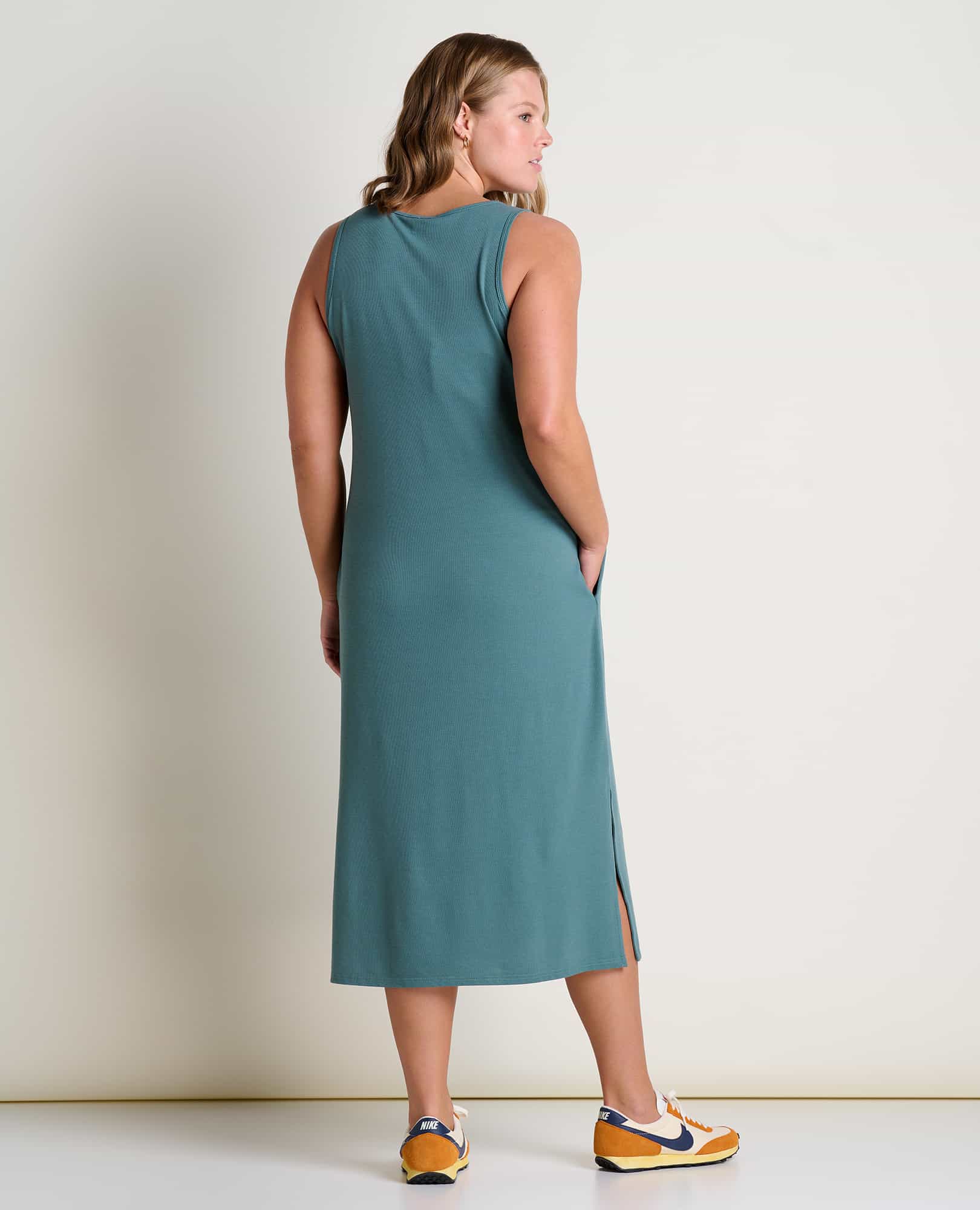 Buy Blue Modal Solid Round Neck Sleeveless Midi Dress For Women by Wear  JaJa Online at Aza Fashions.