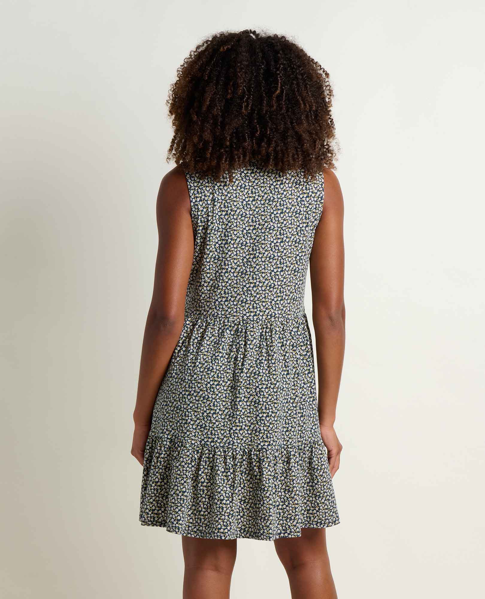 tiered tank dress Manzana Black Graphic Print / XL Hang to dry. Mixed Media Tiered Tank Dress
