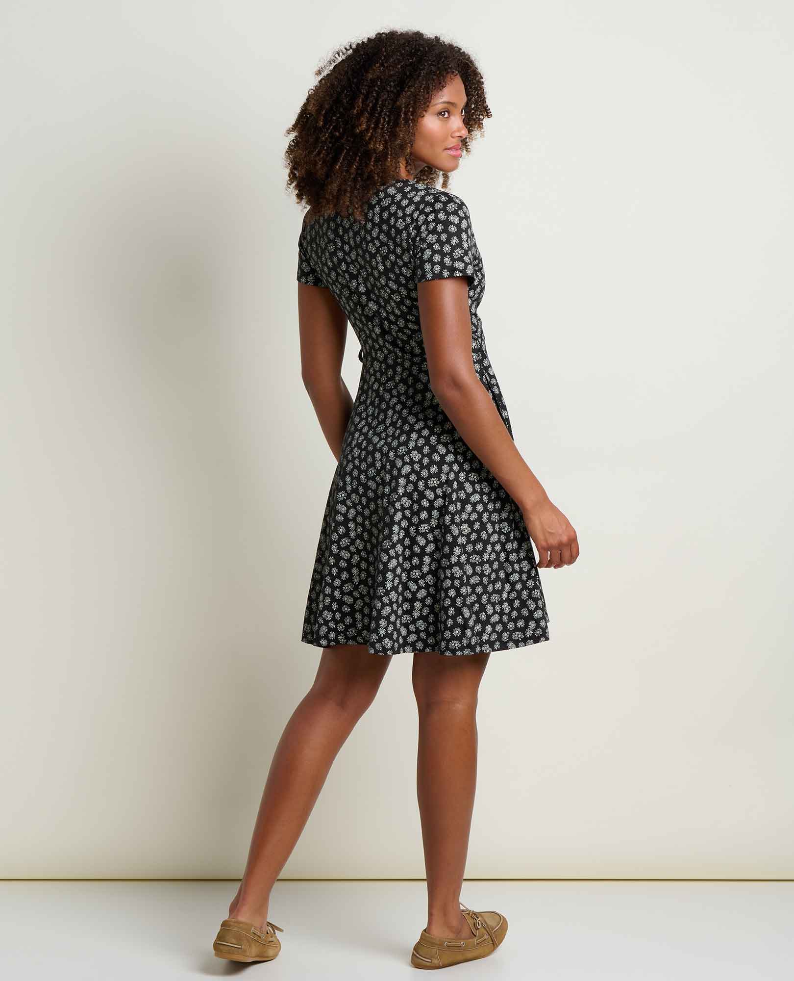 Freesia Wrap Dress Black and Salt Print / S Freesia Wrap Dress Black and Salt Print / S