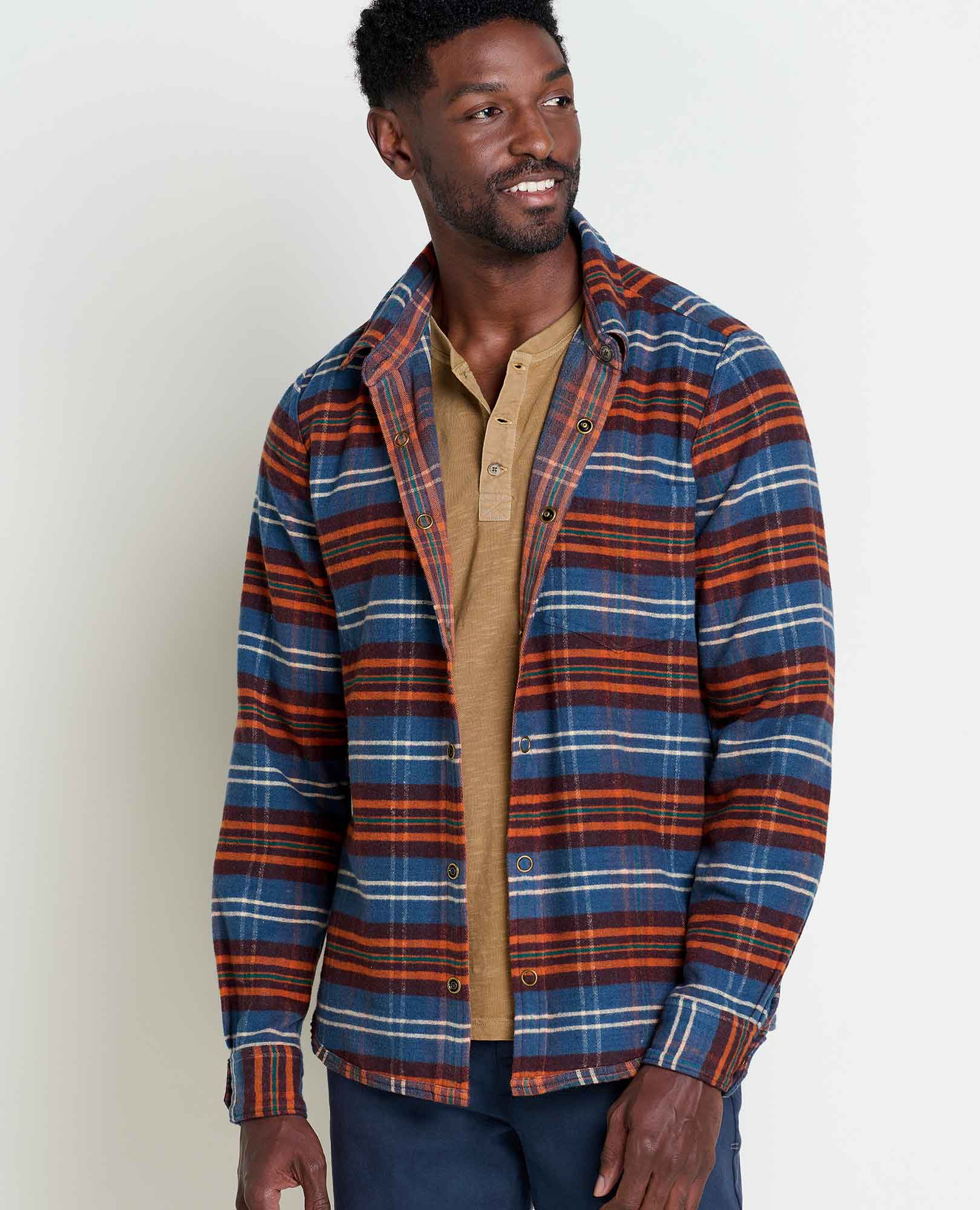 Men's Reversible Plaid Flannel Shirt Jacket by Toad and Co