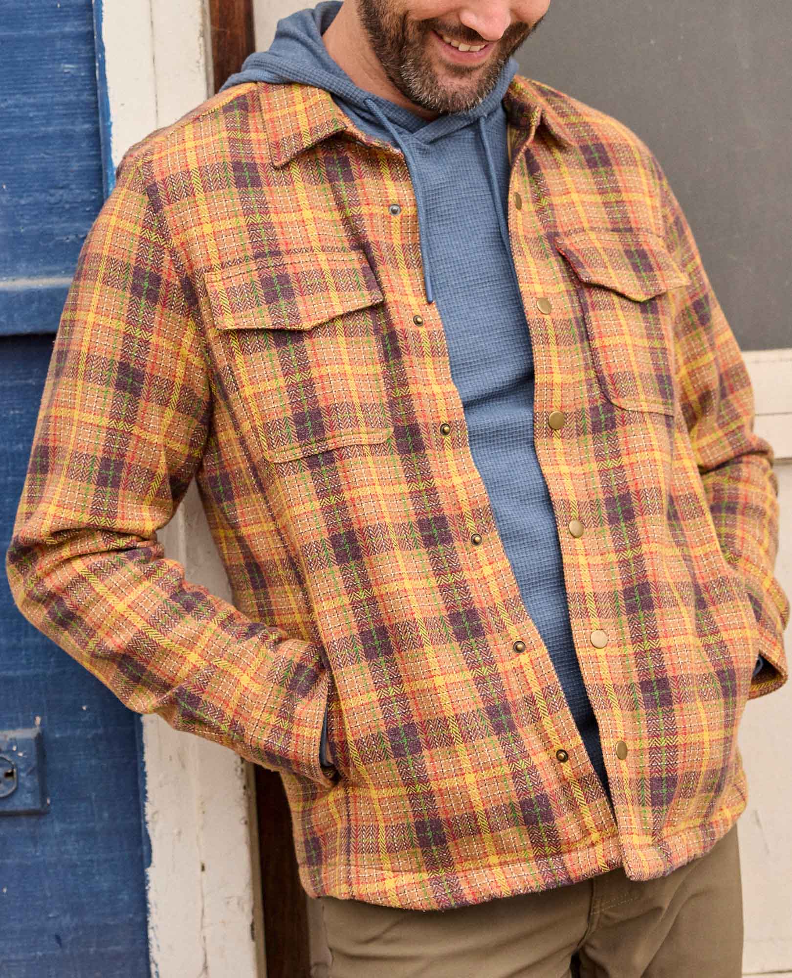 Picture of Plaid Snap-Front Overshirt - Men's
