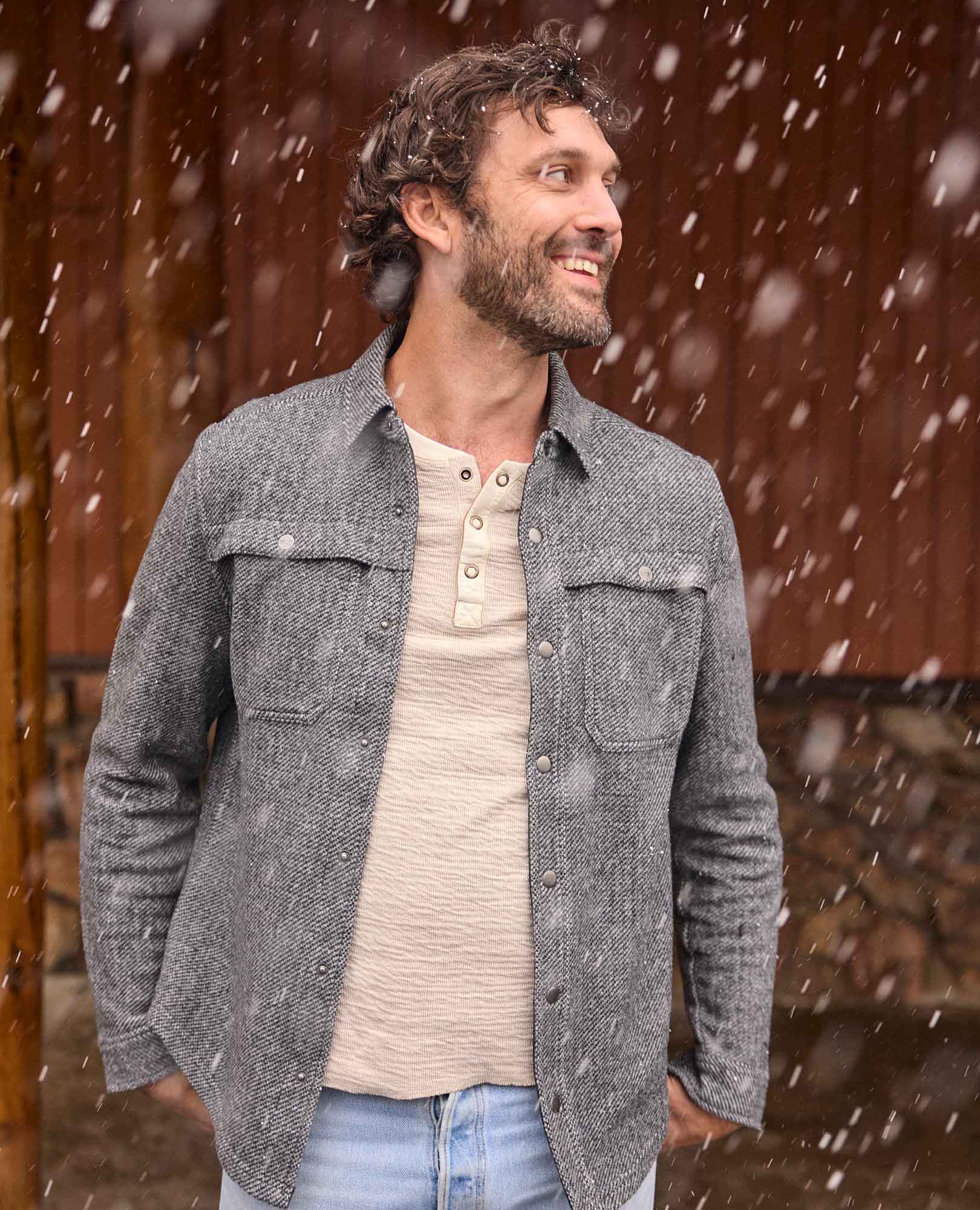 Wool Blend Men's Wool Shacket Cowokamens Casual Warm Plaid