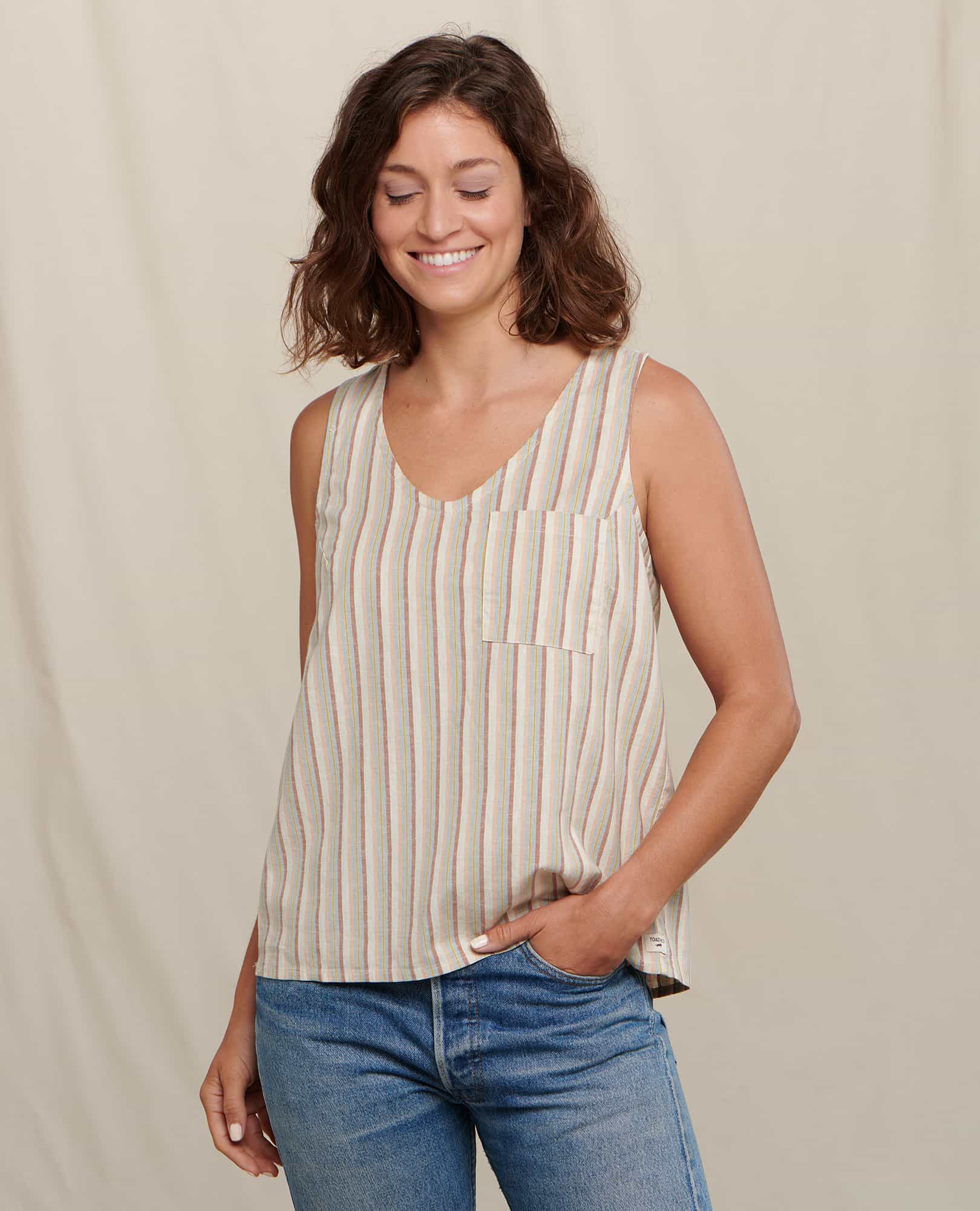 Taj Hemp Button Back Tank