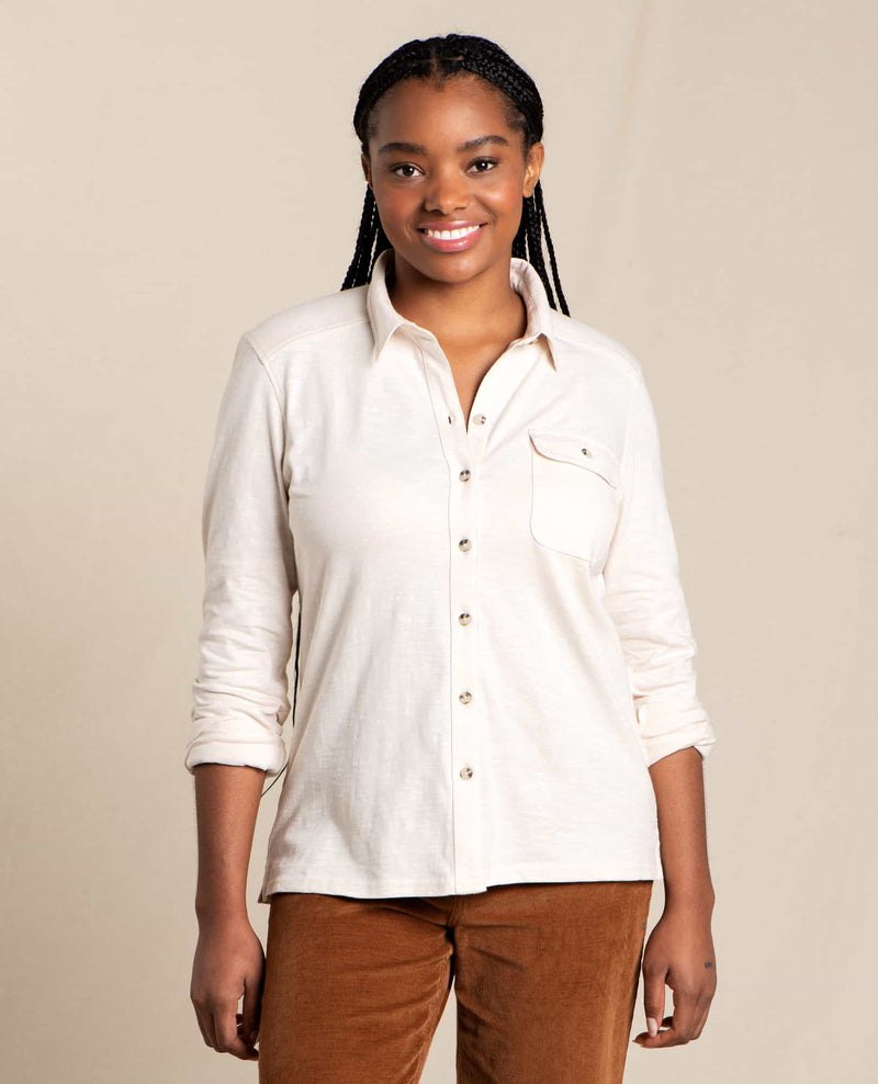 Toad&Co Primero Long Sleeve Shirt Women's Clothing Salt : XL