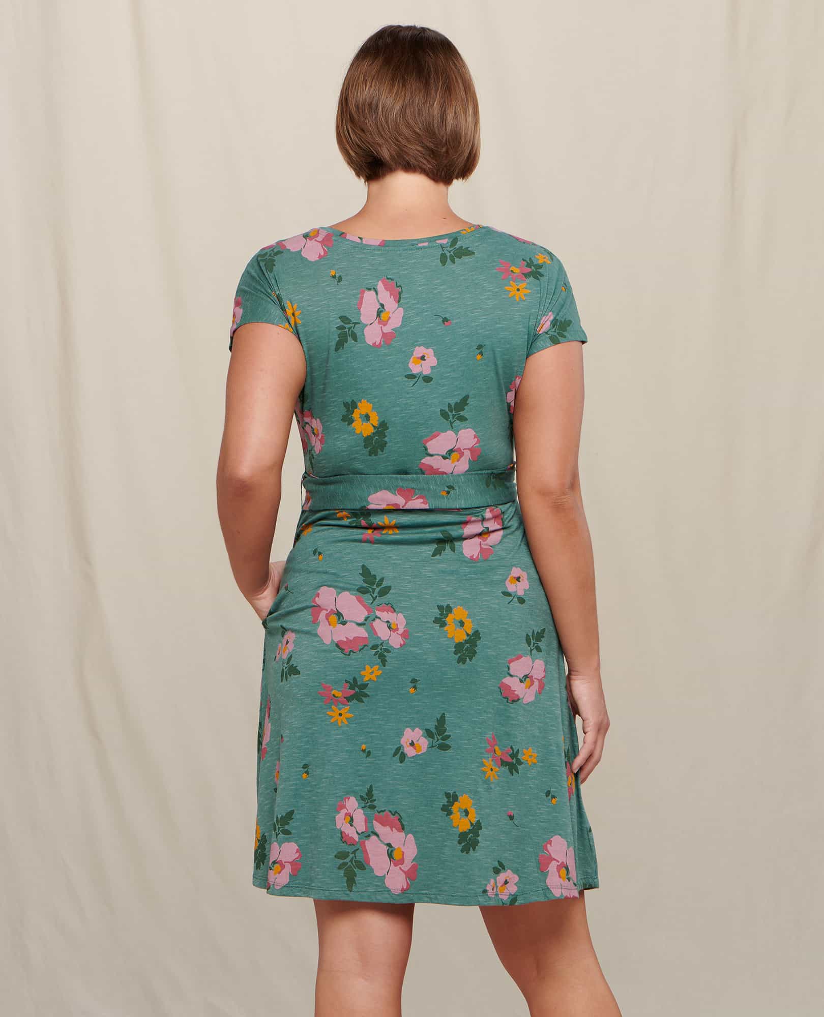 Toad&Co Cue Wrap Dress - Women's Glacier Spray Print, M
