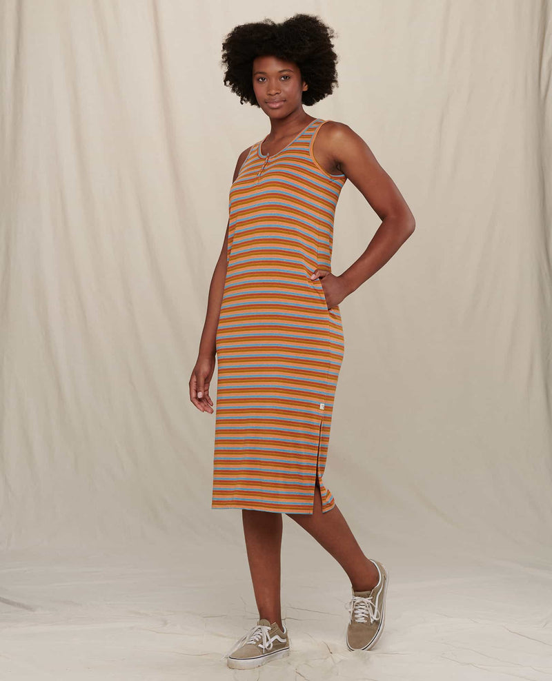 Grey stripe midi dress by Sugandh | The Secret Label